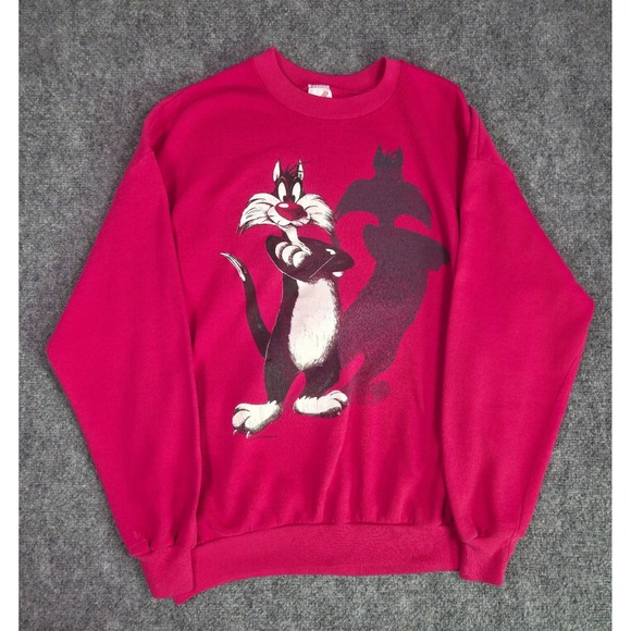 Jerzees Other - Vintage 90s Looney Tunes Sylvester the Cat Sweatshirt XL Pink Jerzees USA Made